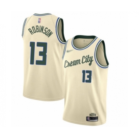 Youth Milwaukee Bucks 13 Glenn Robinson Swingman Cream Basketball Jersey - 2019 20 City Edition