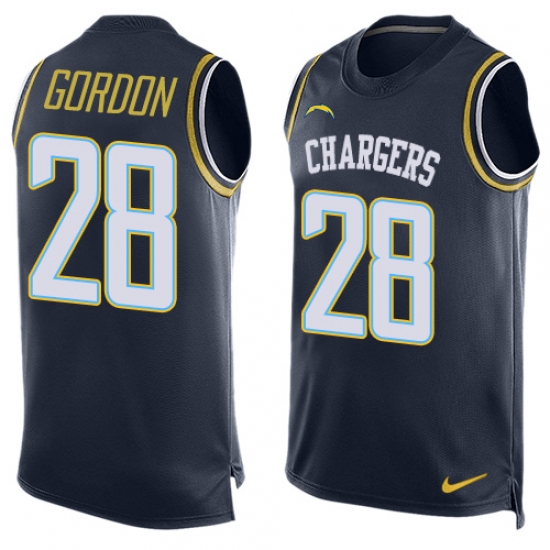 Men's Nike Los Angeles Chargers 28 Melvin Gordon Limited Navy Blue Player Name & Number Tank Top NFL Jersey