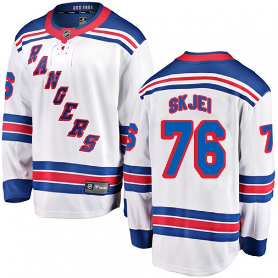 Men's New York Rangers 76 Brady Skjei Fanatics Branded White Away Breakaway NHL Jersey