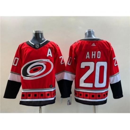 Men's Carolina Hurricanes 20 Sebastian Aho NEW Red Stitched Jersey