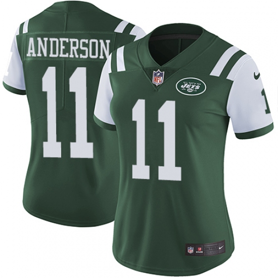 Women's Nike New York Jets 11 Robby Anderson Elite Green Team Color NFL Jersey