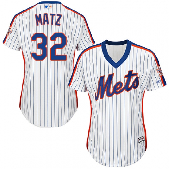 Women's Majestic New York Mets 32 Steven Matz Authentic White Alternate Cool Base MLB Jersey