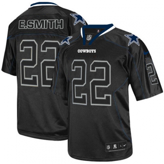 Men's Nike Dallas Cowboys 22 Emmitt Smith Elite Lights Out Black NFL Jersey