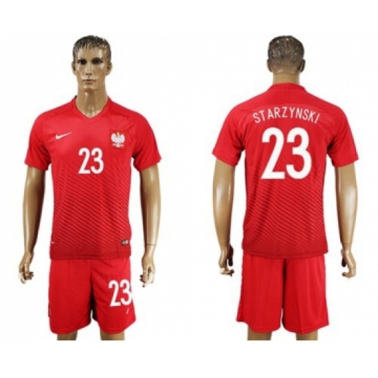 Poland 23 Starzynski Away Soccer Country Jersey