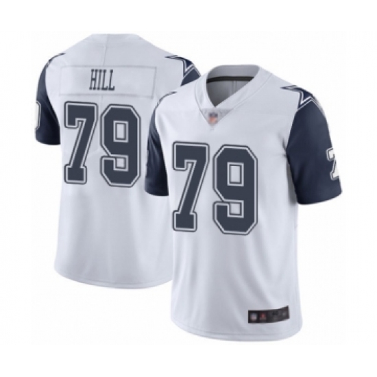 Men's Dallas Cowboys 79 Trysten Hill Limited White Rush Vapor Untouchable Football Jersey