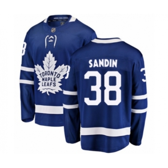 Men's Toronto Maple Leafs 38 Rasmus Sandin Authentic Royal Blue Home Fanatics Branded Breakaway Hockey Jersey