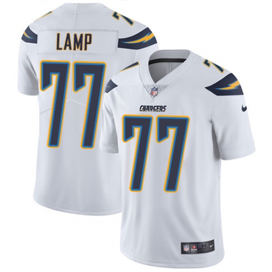 Men's Nike Los Angeles Chargers 77 Forrest Lamp White Vapor Untouchable Limited Player NFL Jersey