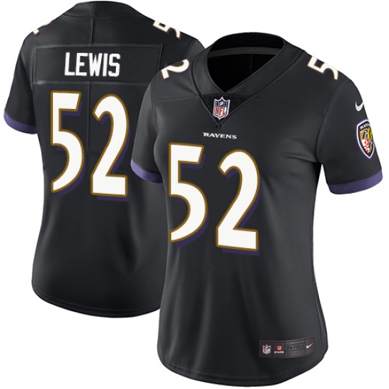 Women's Nike Baltimore Ravens 52 Ray Lewis Black Alternate Vapor Untouchable Limited Player NFL Jersey