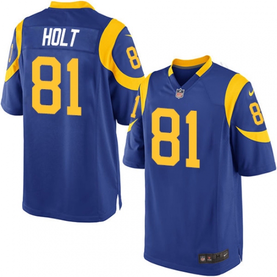 Men's Nike Los Angeles Rams 81 Torry Holt Game Royal Blue Alternate NFL Jersey