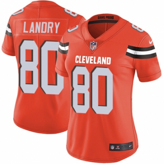 Women's Nike Cleveland Browns 80 Jarvis Landry Orange Alternate Vapor Untouchable Limited Player NFL Jersey