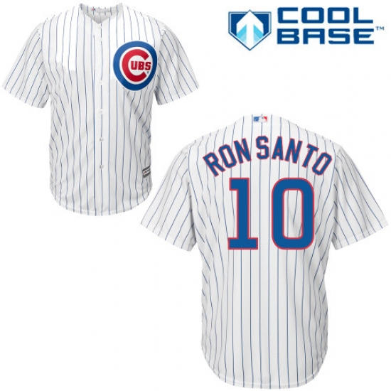 Men's Majestic Chicago Cubs 10 Ron Santo Replica White Home Cool Base MLB Jersey