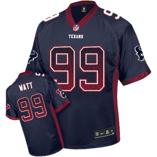 Youth Nike Houston Texans 99 J.J. Watt Elite Navy Blue Drift Fashion NFL Jersey