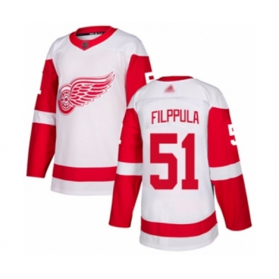 Men's Detroit Red Wings 51 Valtteri Filppula Authentic White Away Hockey Jersey