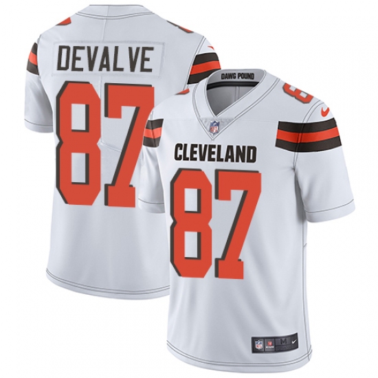 Men's Nike Cleveland Browns 87 Seth DeValve White Vapor Untouchable Limited Player NFL Jersey