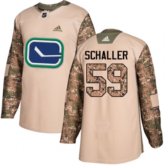 Youth Adidas Vancouver Canucks 59 Tim Schaller Authentic Camo Veterans Day Practice NHL Jersey