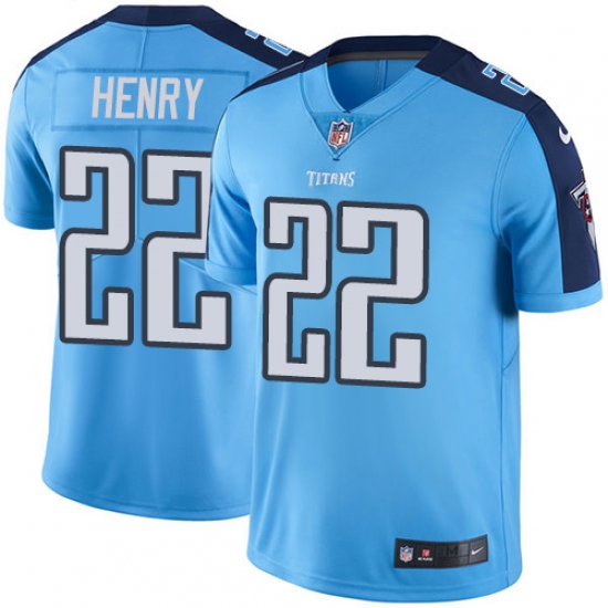 Youth Nike Tennessee Titans 22 Derrick Henry Light Blue Team Color Vapor Untouchable Limited Player NFL Jersey