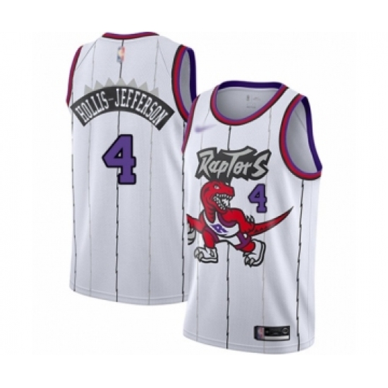 Men's Toronto Raptors 4 Rondae Hollis-Jefferson Authentic White Hardwood Classics Basketball Jersey