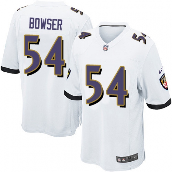 Men's Nike Baltimore Ravens 54 Tyus Bowser Game White NFL Jersey