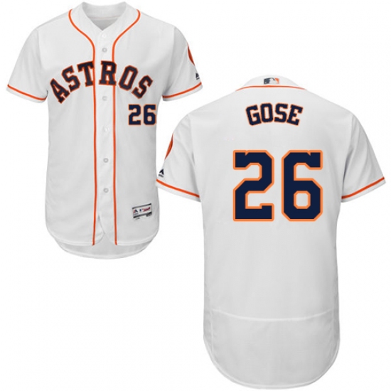 Men's Majestic Houston Astros 26 Anthony Gose White Home Flex Base Authentic Collection MLB Jersey