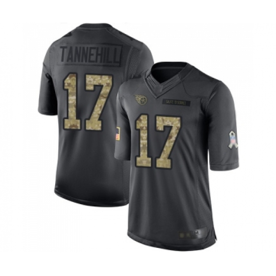 Men's Tennessee Titans 17 Ryan Tannehill Limited Black 2016 Salute to Service Football Jersey