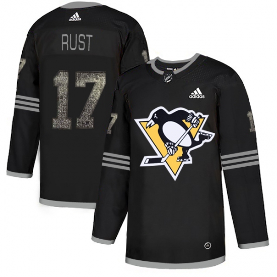 Men's Adidas Pittsburgh Penguins 17 Bryan Rust Black Authentic Classic Stitched NHL Jersey