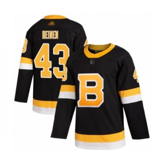 Youth Boston Bruins 43 Danton Heinen Authentic Black Alternate Hockey Jersey