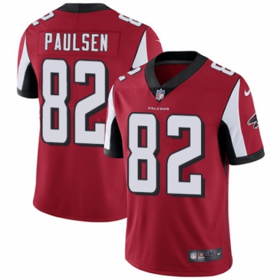 Youth Nike Atlanta Falcons 82 Logan Paulsen Red Team Color Vapor Untouchable Limited Player NFL Jersey