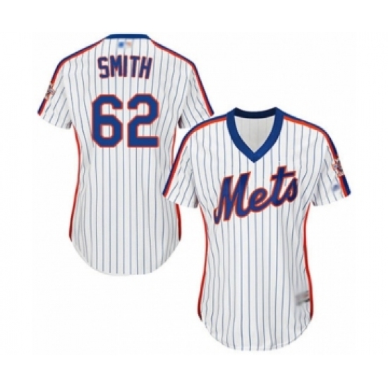 Women's New York Mets 62 Drew Smith Authentic White Alternate Cool Base Baseball Player Jersey