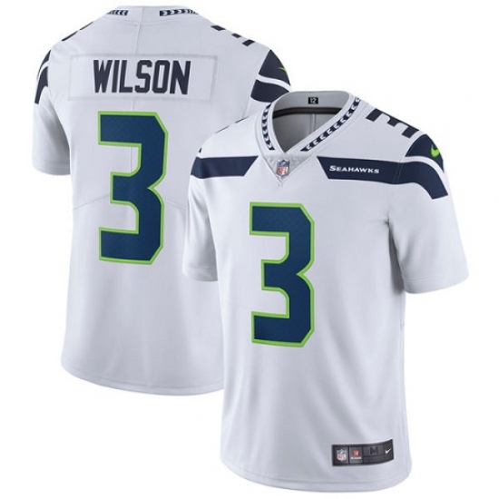 Youth Nike Seattle Seahawks 3 Russell Wilson Elite White NFL Jersey