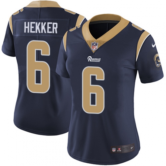 Women's Nike Los Angeles Rams 6 Johnny Hekker Elite Navy Blue Team Color NFL Jersey