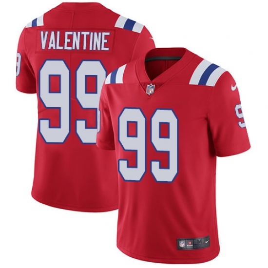 Men's Nike New England Patriots 99 Vincent Valentine Red Alternate Vapor Untouchable Limited Player NFL Jersey