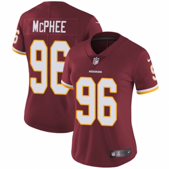 Women's Nike Washington Redskins 96 Pernell McPhee Burgundy Red Team Color Vapor Untouchable Elite Player NFL Jersey