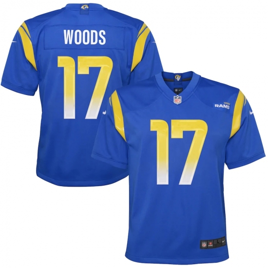 Youth Los Angeles Rams 17 Robert Woods Blue Nike Royal Game Jersey.webp