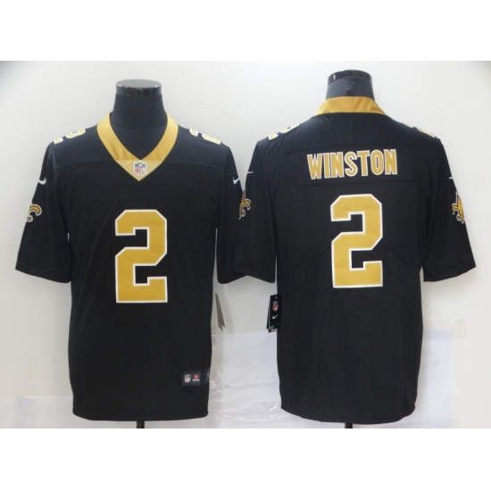 Men's New Orleans Saints 2 Jameis Winston Black Limited Jersey