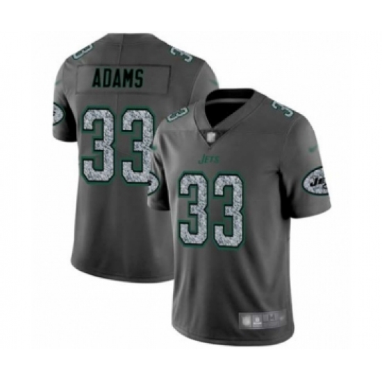 Men's New York Jets 33 Jamal Adams Limited Gray Static Fashion Football Jersey