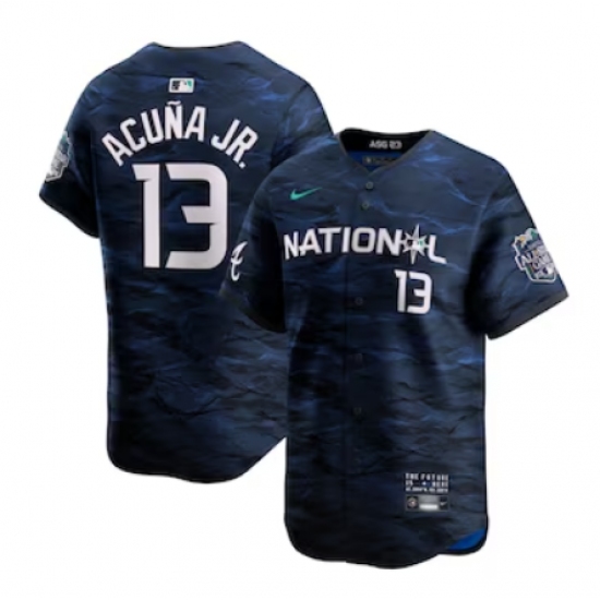 Men's National League 13 Ronald Acu?a Jr. Nike Royal 2023 MLB All-Star Game Limited Player Jersey