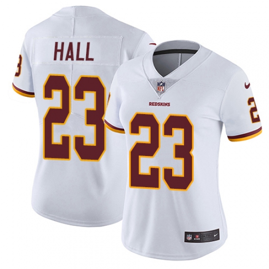 Women's Nike Washington Redskins 23 DeAngelo Hall White Vapor Untouchable Limited Player NFL Jersey