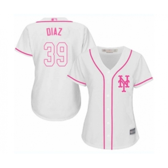 Women's New York Mets 39 Edwin Diaz Authentic White Fashion Cool Base Baseball Jersey