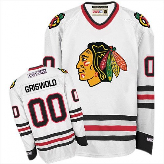 Men's CCM Chicago Blackhawks 00 Clark Griswold Premier White Throwback NHL Jersey