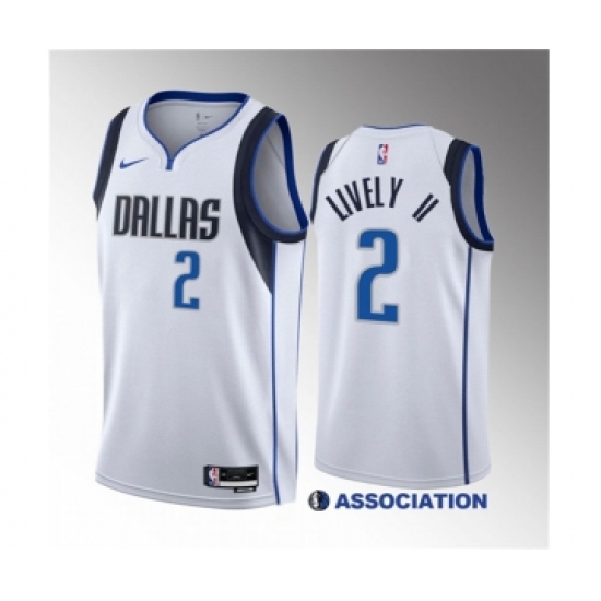 Men's Dallas Mavericks 2 Dereck Lively II White 2023 Draft Association Edition Stitched Basketball Jersey