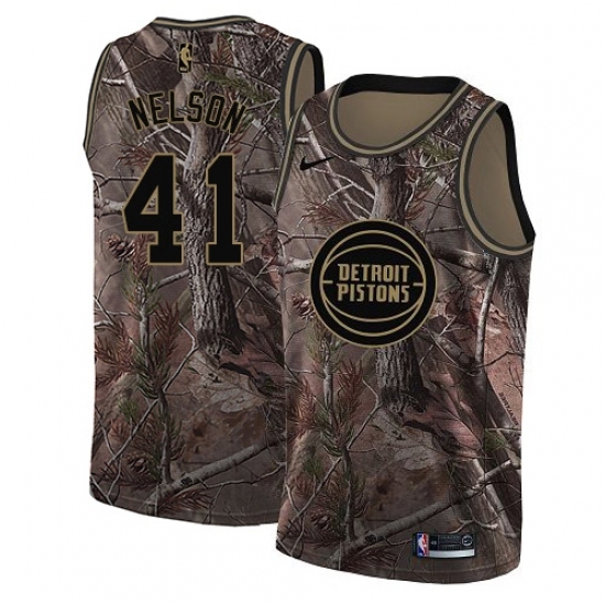 Men's Nike Detroit Pistons 41 Jameer Nelson Swingman Camo Realtree Collection NBA Jersey