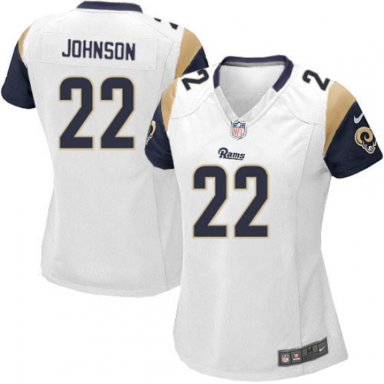 Women's Nike Los Angeles Rams 22 Trumaine Johnson Game White NFL Jersey