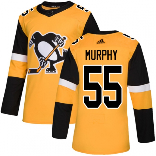 Men's Adidas Pittsburgh Penguins 55 Larry Murphy Premier Gold Alternate NHL Jersey