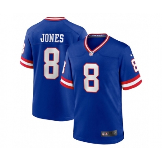 Men's New York Giants 8 Daniel Jones Royal Stitched Game Jersey