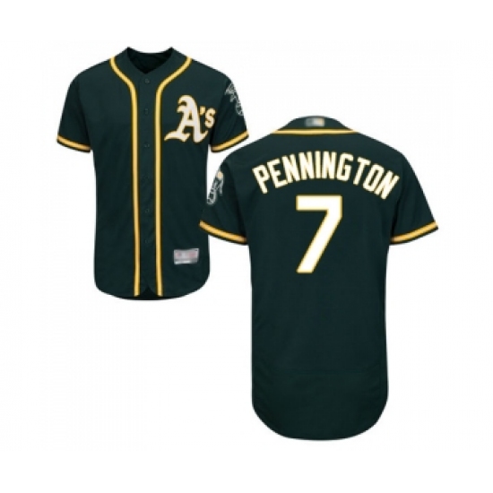 Men's Oakland Athletics 7 Cliff Pennington Green Alternate Flex Base Authentic Collection Baseball Jersey