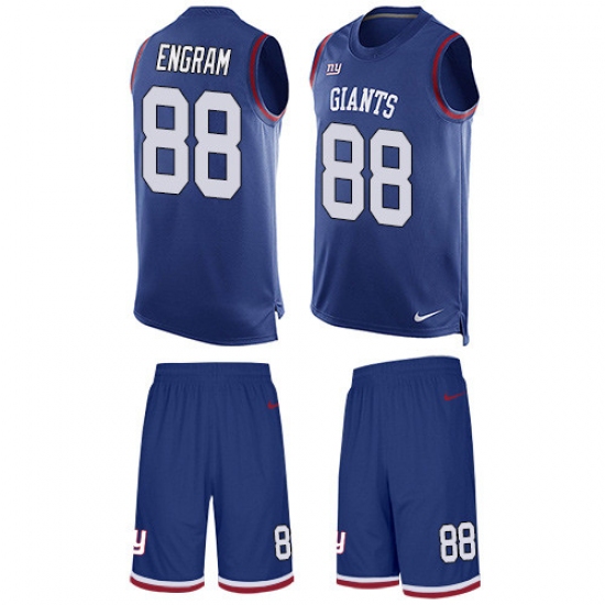 Men's Nike New York Giants 88 Evan Engram Limited Royal Blue Tank Top Suit NFL Jersey