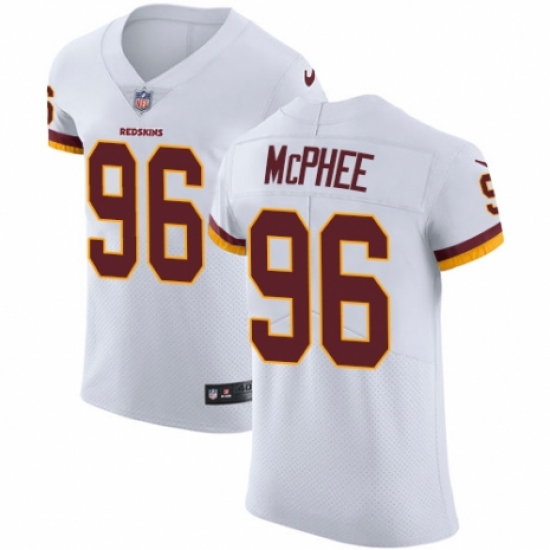 Men's Nike Washington Redskins 96 Pernell McPhee White Vapor Untouchable Elite Player NFL Jersey