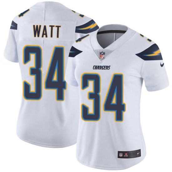 Women's Nike Los Angeles Chargers 34 Derek Watt Elite White NFL Jersey