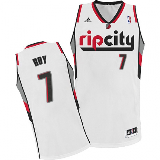 Men's Adidas Portland Trail Blazers 7 Brandon Roy Authentic White Throwback NBA Jersey