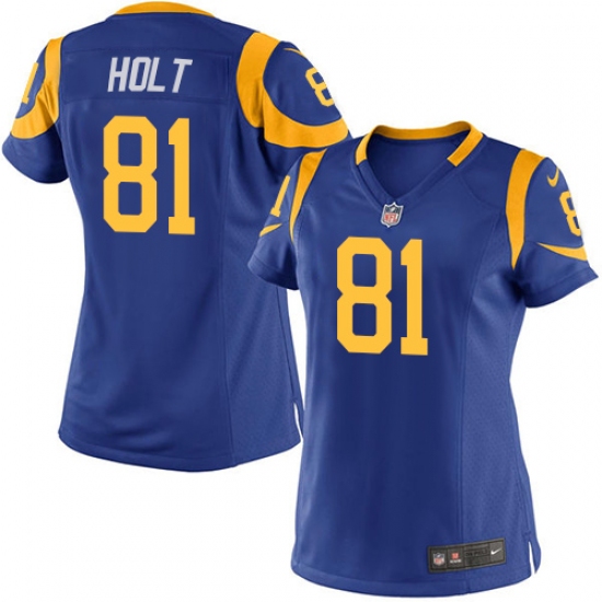 Women's Nike Los Angeles Rams 81 Torry Holt Game Royal Blue Alternate NFL Jersey